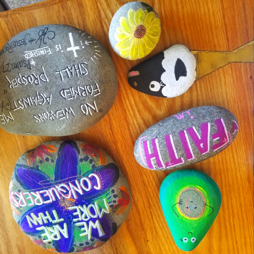 Colorful Painted Rocks with Inspirational Words - Picture 7 of 9
